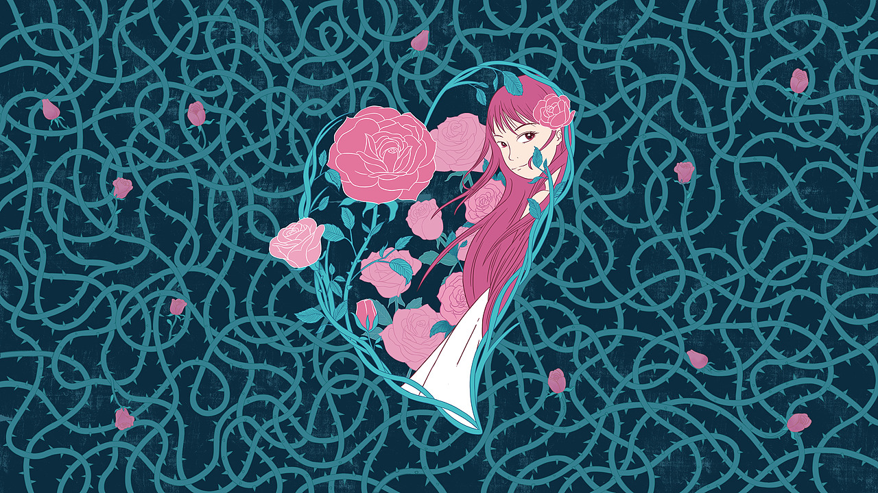 心相印-披荆斩棘的玫瑰（图ZMzM3NjIzNzUy） - 商业插画 - 站酷设计师左肩有只鬼原创素材 - 站酷ZCOOL