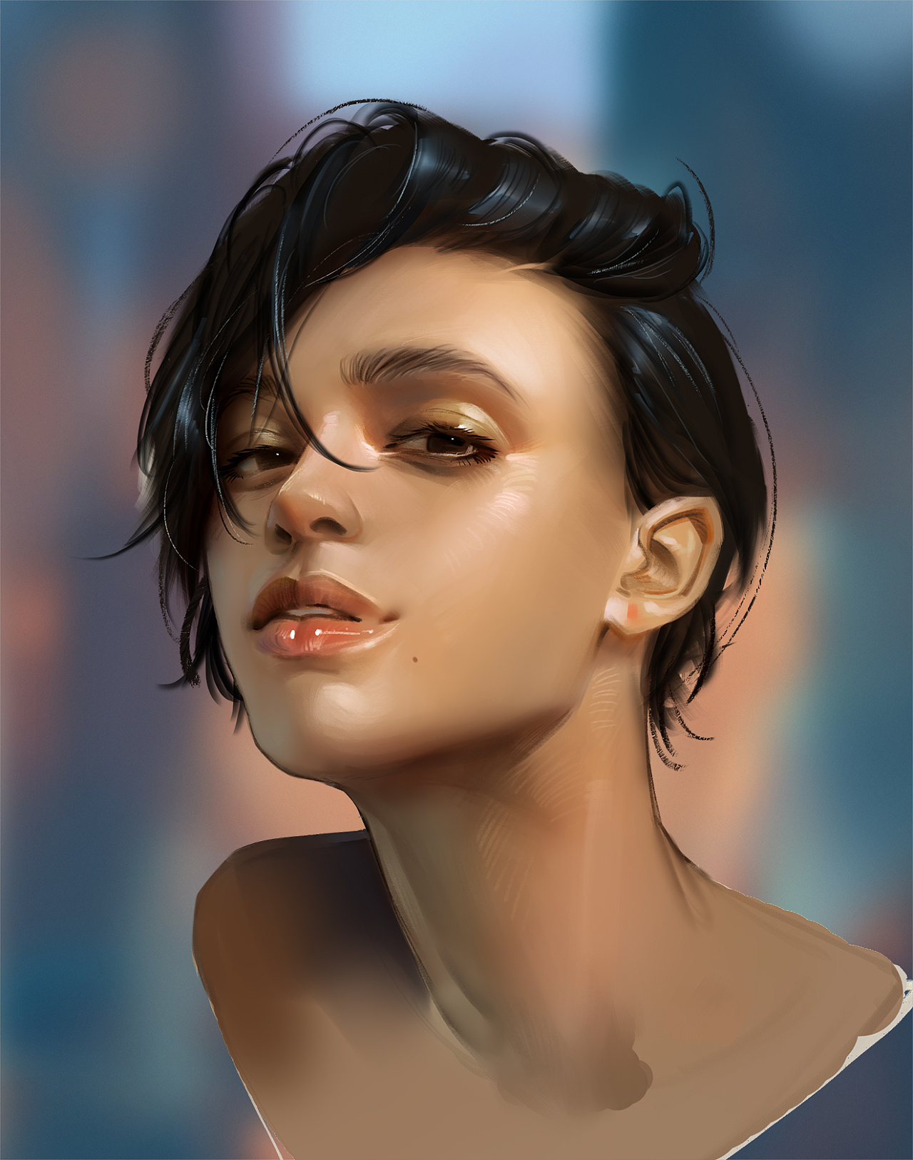 我实在是喜欢仰视的姑娘太好看了看着就很心动