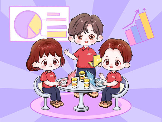 六点半豆奶PPT插画试稿