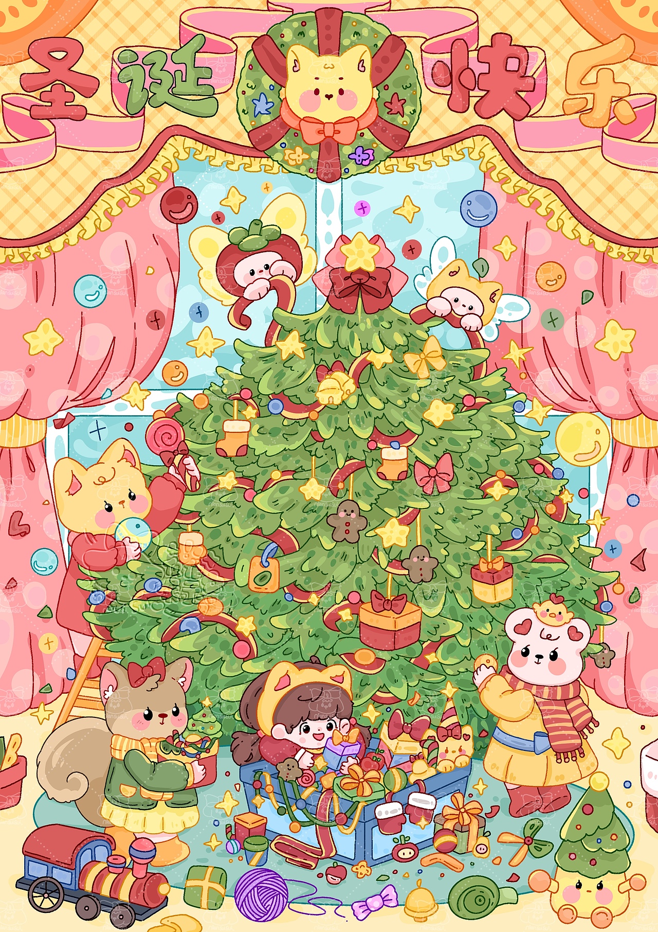 叮咚～圣诞节快乐🧑‍🎄（图ZMzc5NTk0ODA0） - 儿童插画 - 站酷设计师年穗岁原创素材 - 站酷ZCOOL