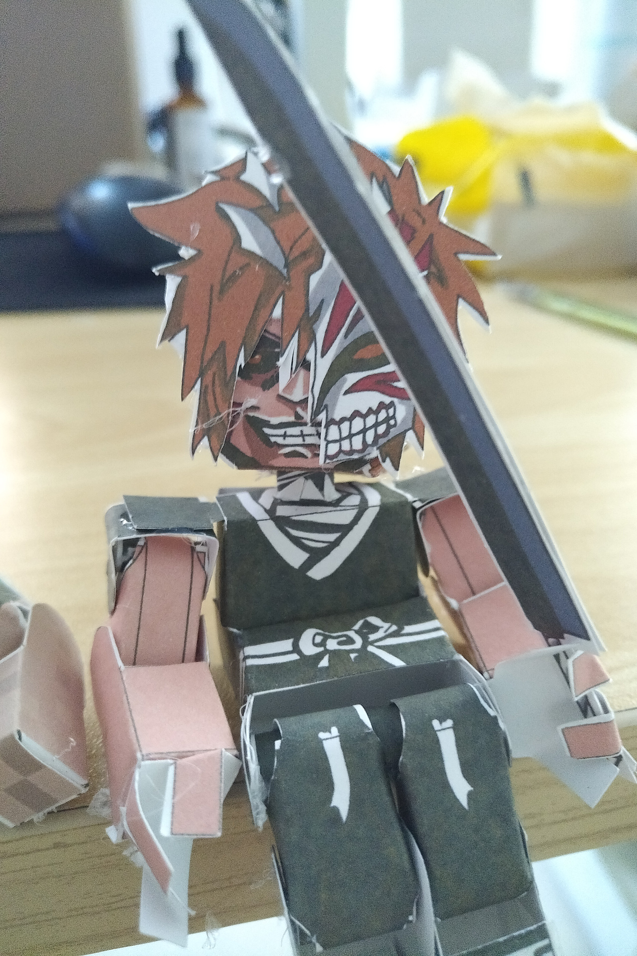 自制死神可动纸模黑崎一护