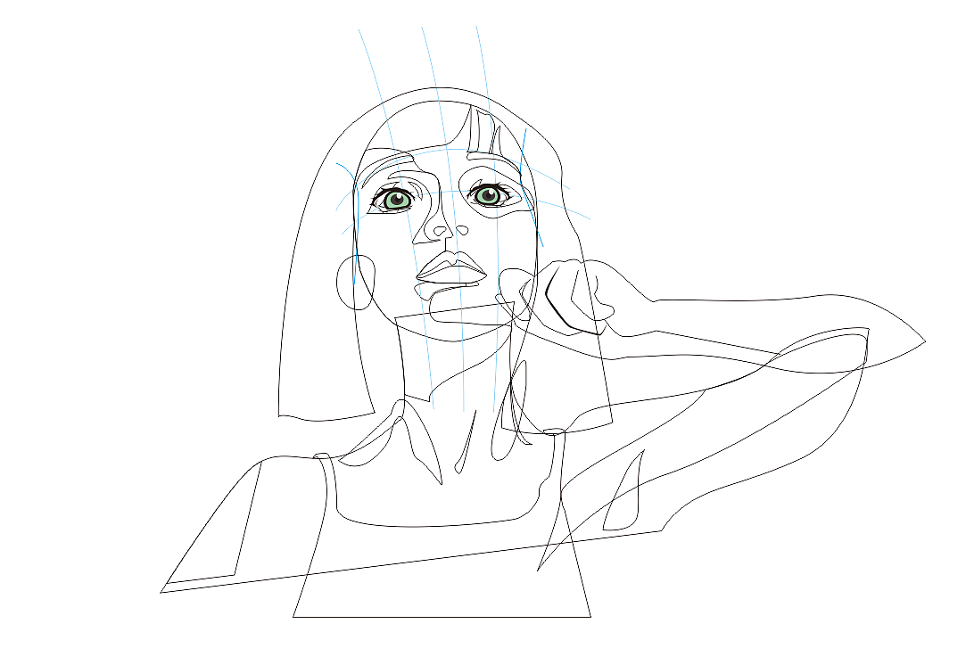 用ai绘制 歌手sia御用舞者maddie ziegler 矢量画