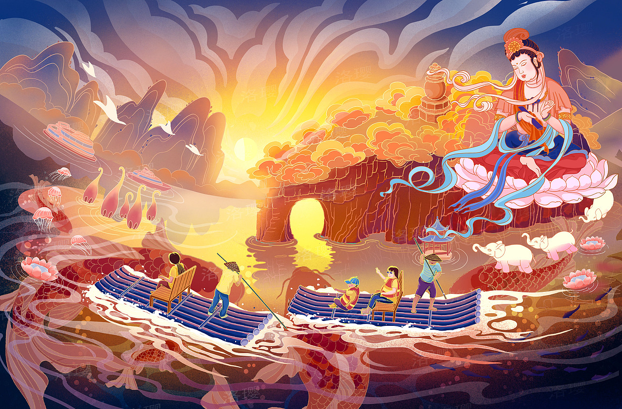 桂林象鼻山文创形象图（图ZMzc3NjY3NjU2） - 商业插画 - 站酷设计师洛璎原创素材 - 站酷ZCOOL