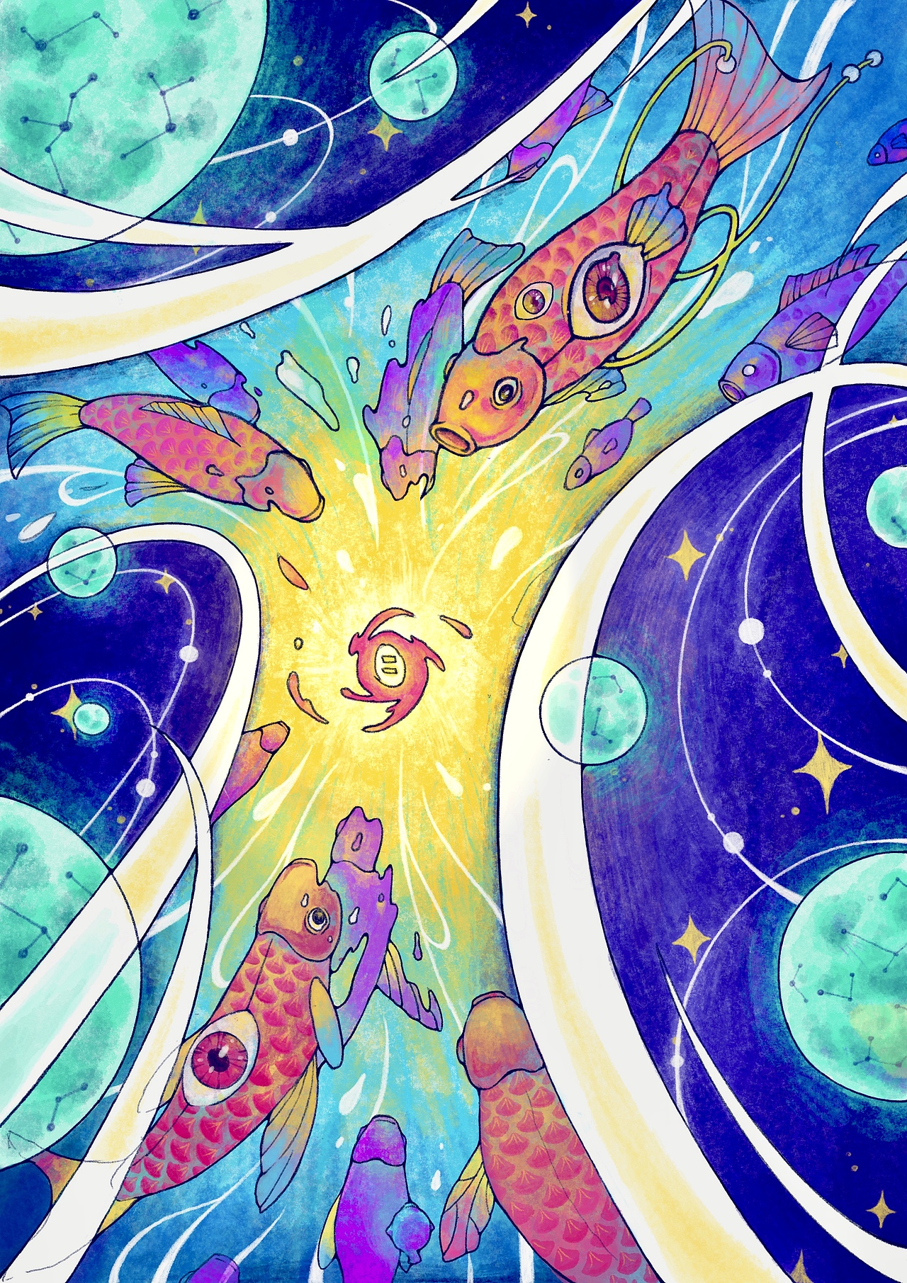 让鱼游进漩涡里（图ZMzIzNzU3MDA0） - 创作习作 - 站酷设计师慧慧2186原创素材 - 站酷ZCOOL