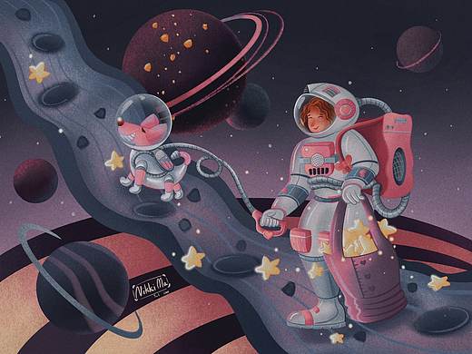 和我的狗狗捡星星