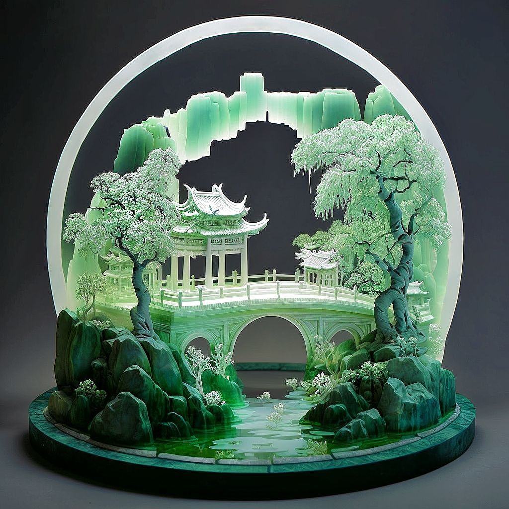 玉雕中国园林（图ZMzM0MTM4MDYw） - 雕塑 - 站酷设计师是个画师了哦原创素材 - 站酷ZCOOL