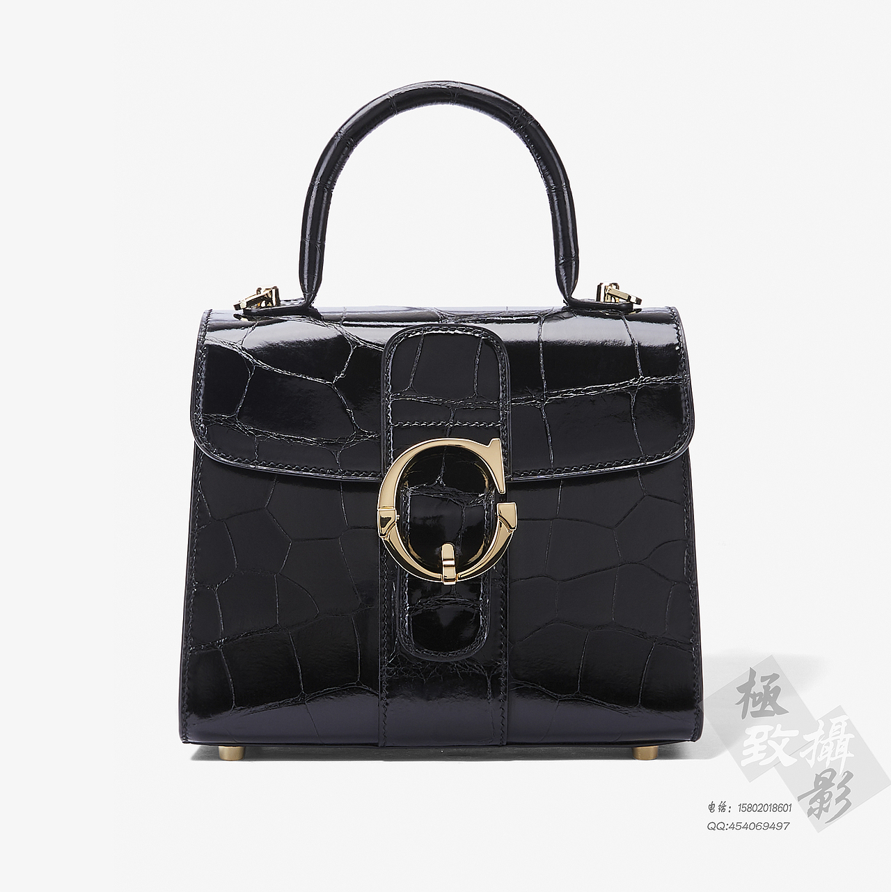 美洲鳄鱼皮女包白底海报形象照拍摄精修