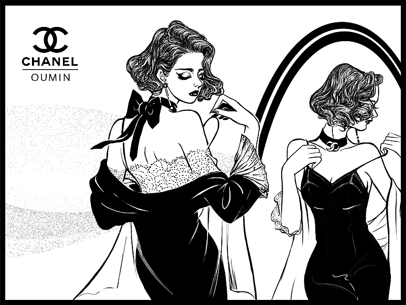 香奈儿 时装插画