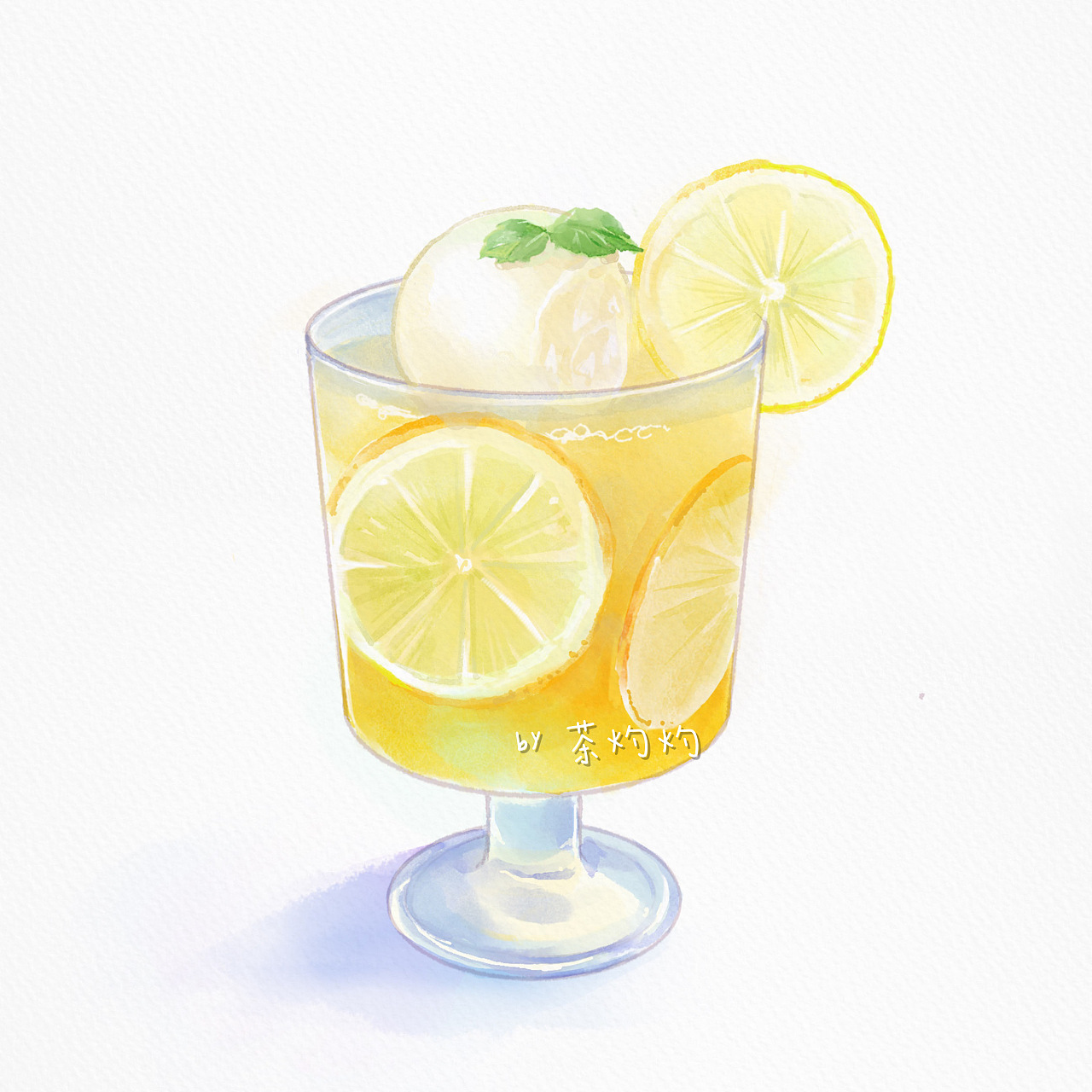 仿水彩~夏日水果冰|插画|创作习作|茶灼灼 - 原创作品 - 站酷 (zcool)