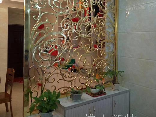 K金铝板雕花镂空屏风家装更适合