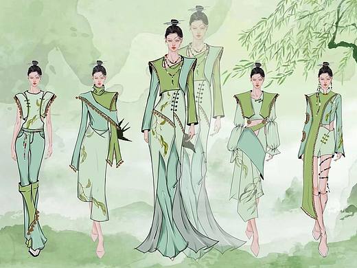 服装设计手绘sai2+ps板绘服装设计效果图