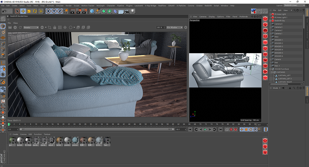 Redshift for C4D室内渲染练习（图ZMTI5OTE1NjQ0） - 建筑/空间 - 站酷设计师C4D爱好者21原创素材 - 站酷ZCOOL