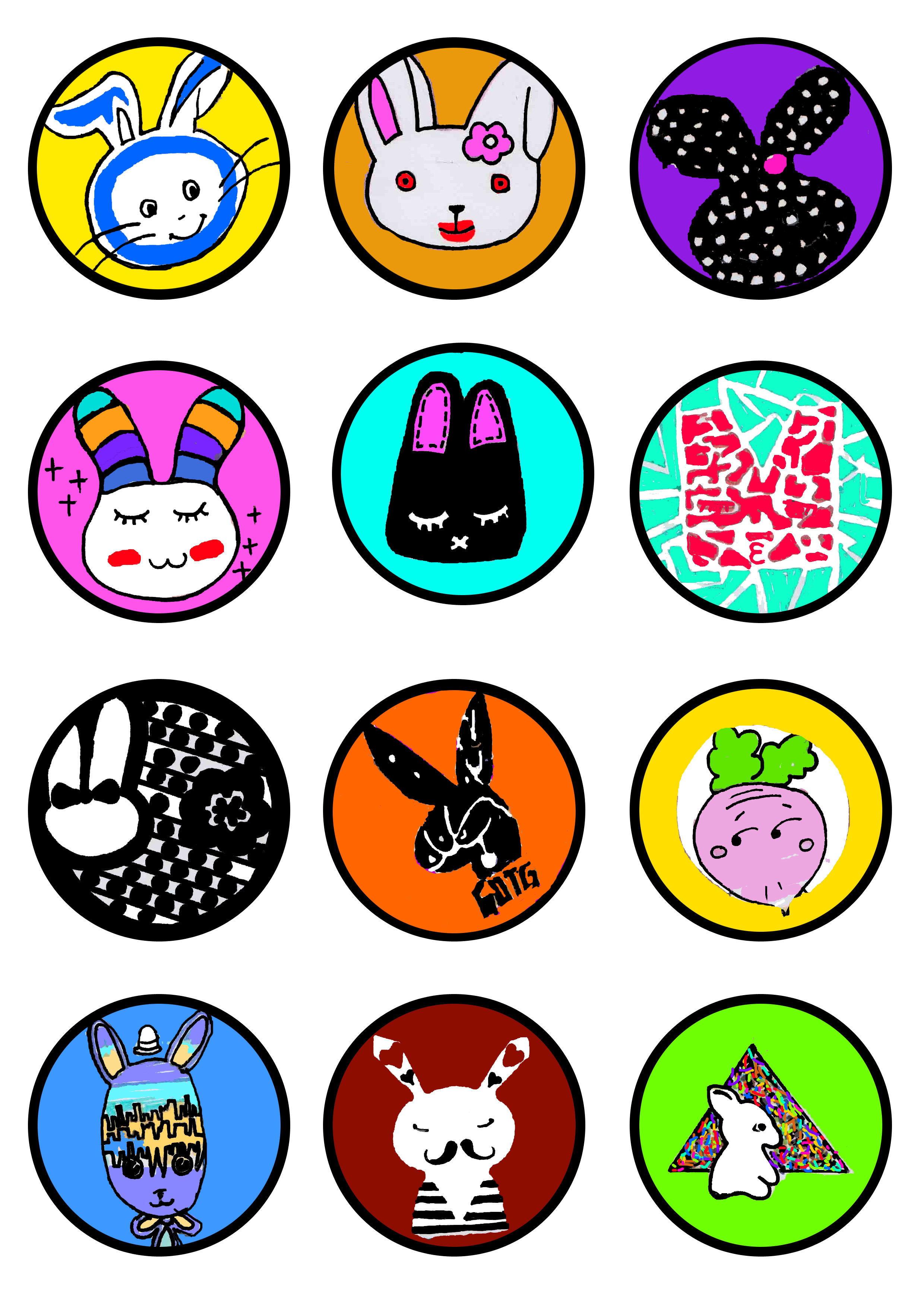 创意兔子胸章设计