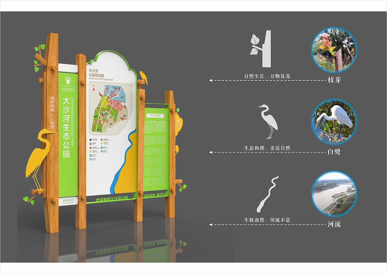 大沙河生态公园导视标识