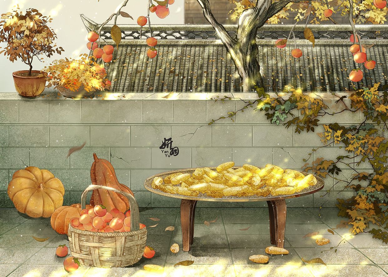 二十四节气—立冬（图ZMzU0ODQ4Mzg4） - 商业插画 - 站酷设计师妍羽YanYu原创素材 - 站酷ZCOOL