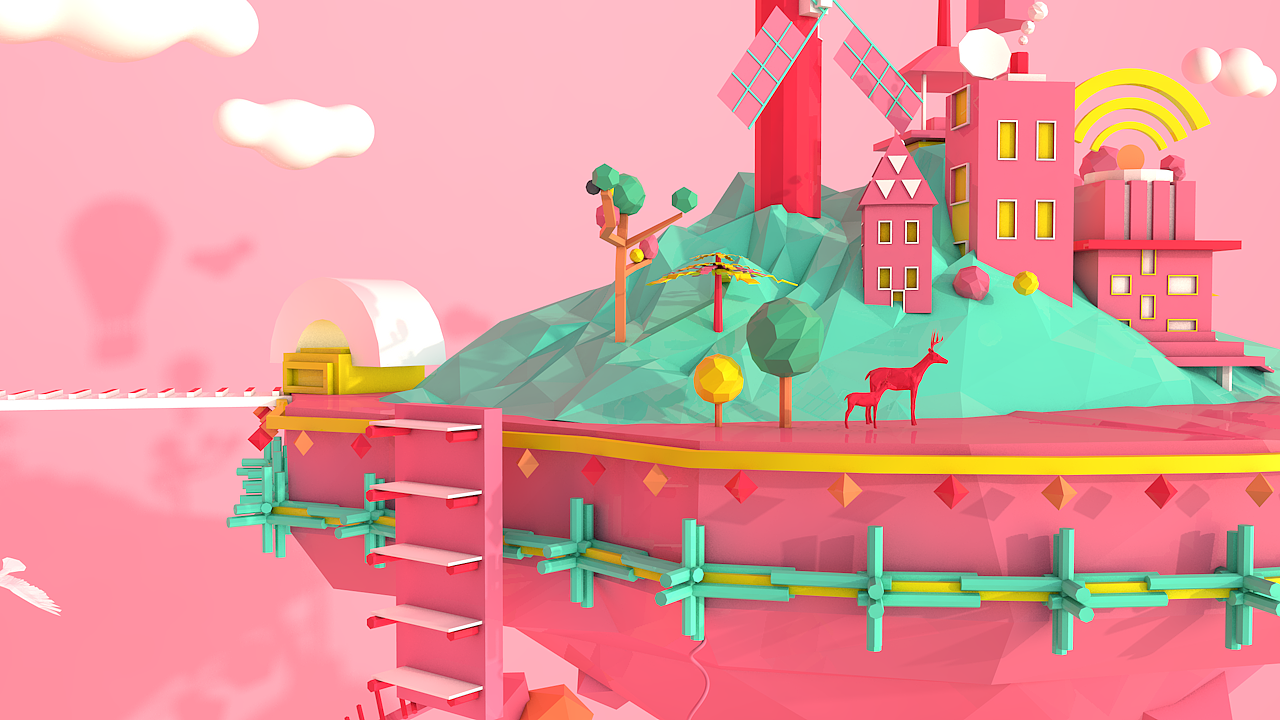 小米全面屏创意海报——低多边形风格