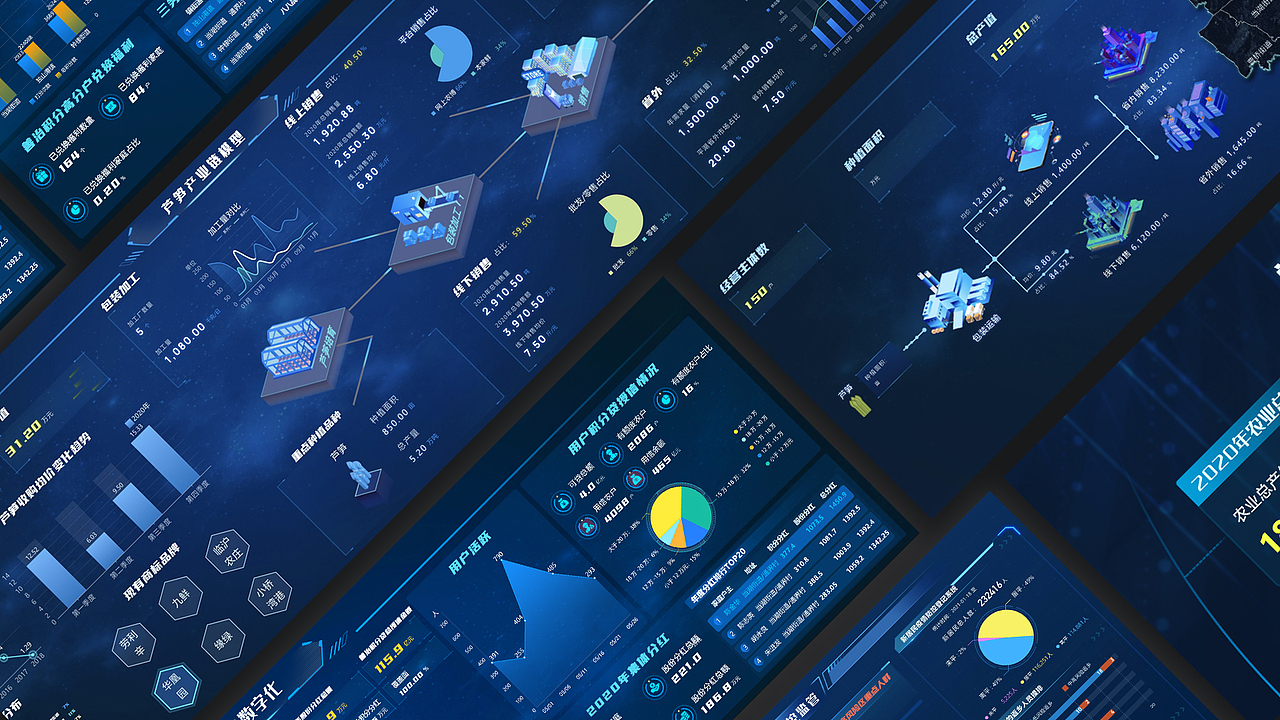 数字乡村可视化数据大屏