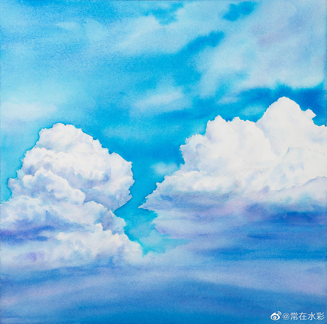 积雨云风景练习_常在水彩-站酷zcool