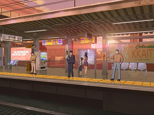 一张地铁站（个人主页-ZNTQ1NzM2MzI=） - 商业插画 - 站酷设计师尔尔卡啊原创素材 - 站酷ZCOOL