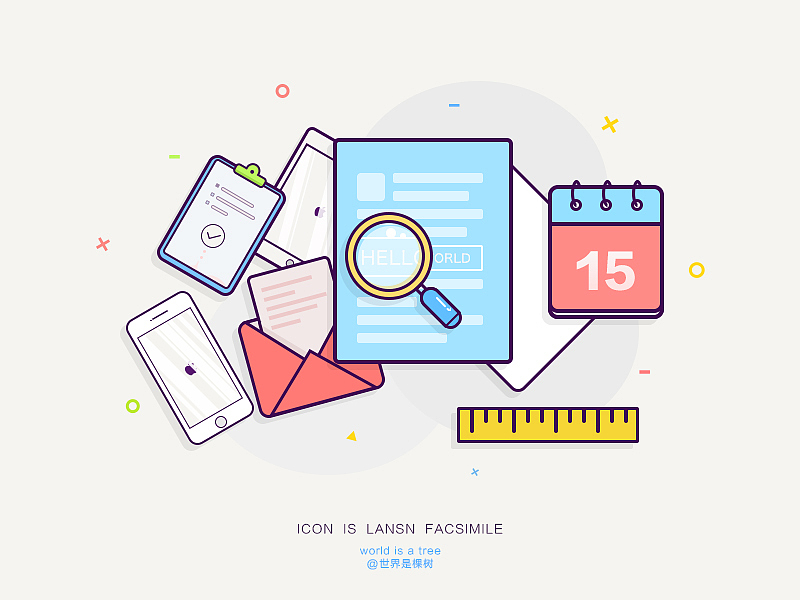 描边风小插画图标练习