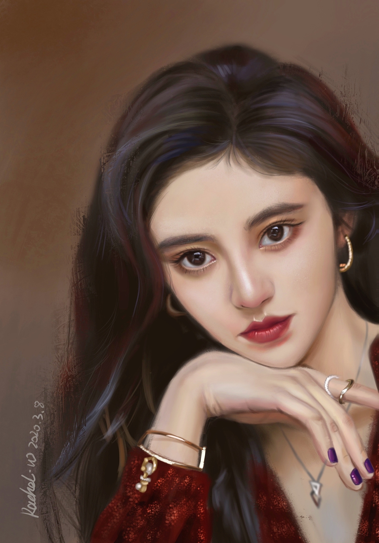 厚涂人像鞠婧祎（图ZMTk5NjM5MzI0） - 创作习作 - 站酷设计师橙丸子原创素材 - 站酷ZCOOL