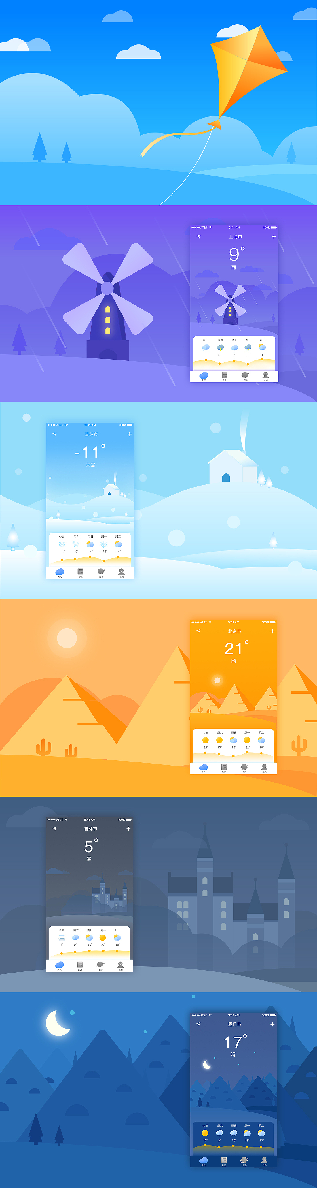 天气APP界面（图ZODUwODM5MDg=） - APP界面 - 站酷设计师朱馨悦zz原创素材 - 站酷ZCOOL