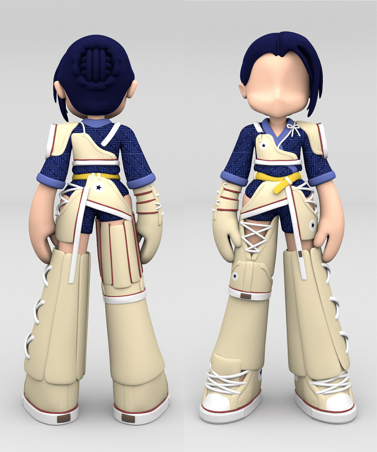 匡威鞋娘q版3d模型