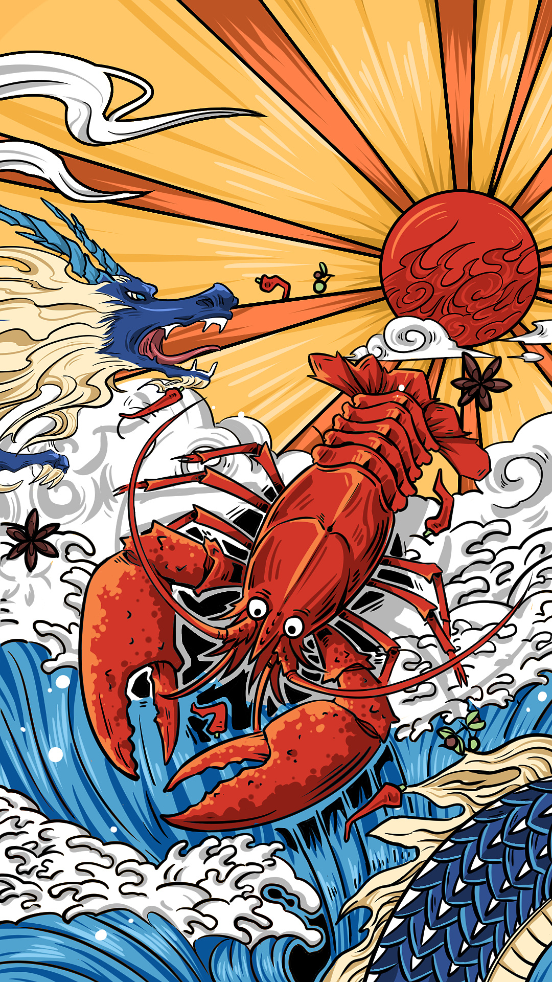 小天鹅龙虾节系列海报|插画|商业插画|南湘濋 - 原创作品 - 站酷