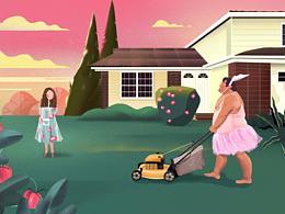 年末插画计划之三  天鹅爸爸