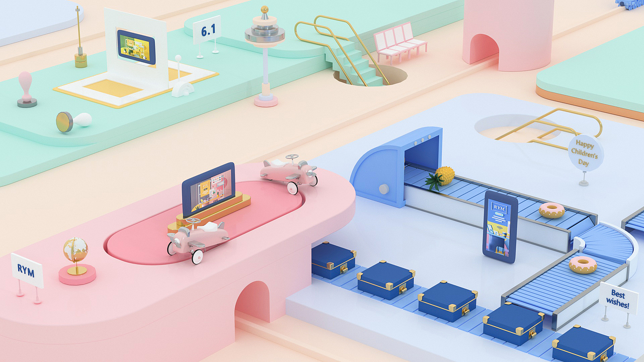 六一儿童节快乐-场景小动画练习（图ZMjU3MDk5MTM2） - 动画/影视 - 站酷设计师来自火星的玛丽原创素材 - 站酷ZCOOL