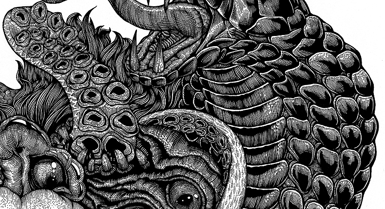 七宗罪饕餮纸本手绘高清细节