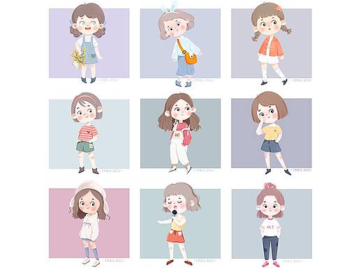 扁平风小女孩
