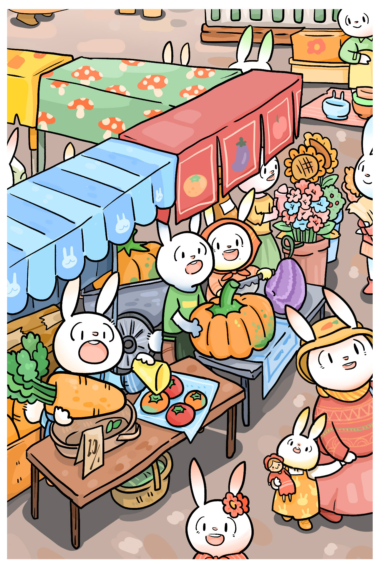 兔子春季市集|插画|商业插画|kata种籽 - 原创作品 - 站酷 (zcool)