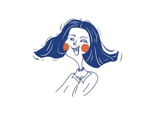 38-插画线条(女孩)