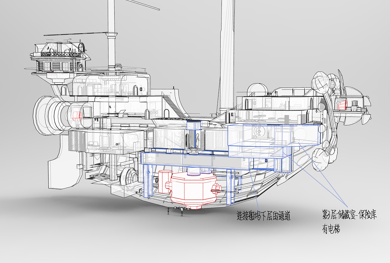 one piece——"海贼王"万里阳光号结构图