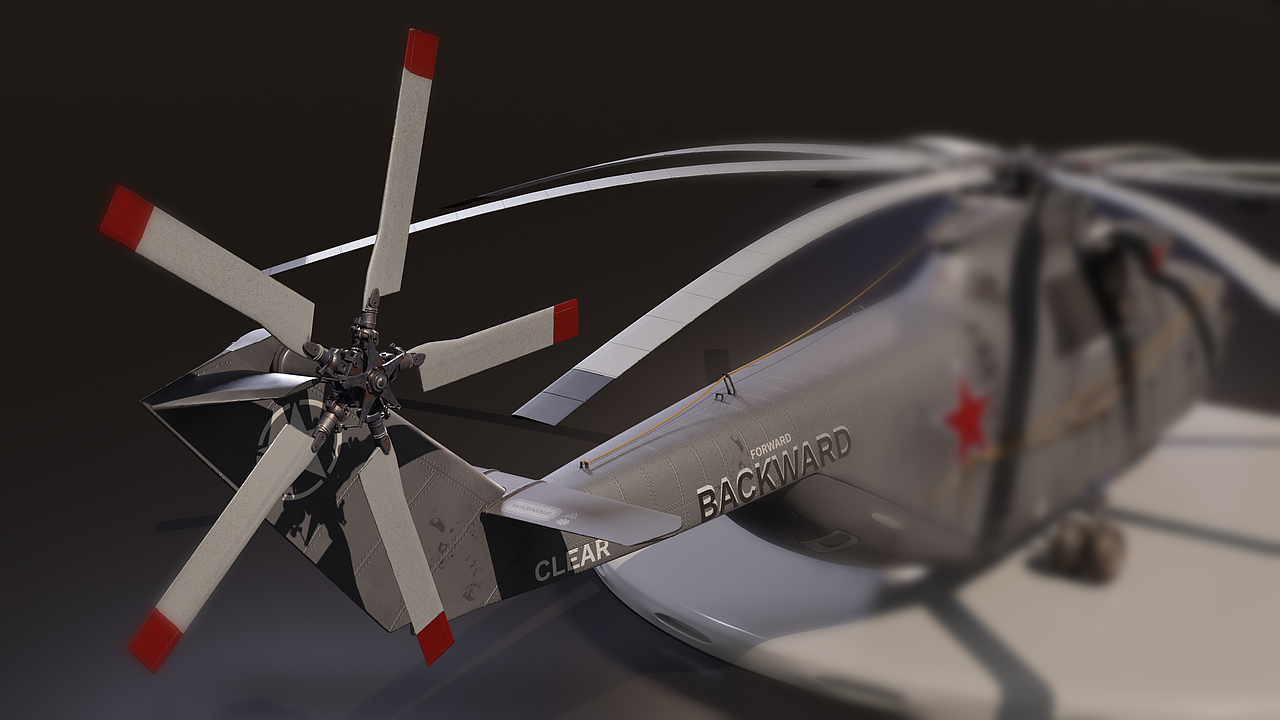 "MI-26直升机" 3D高细节模型 附带插画和制做过程