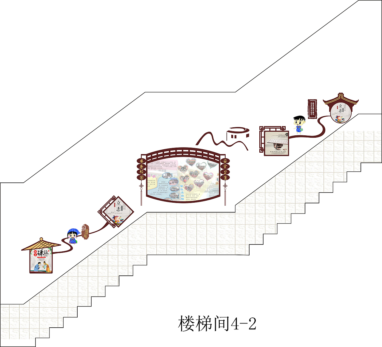 校园文化楼梯间设计