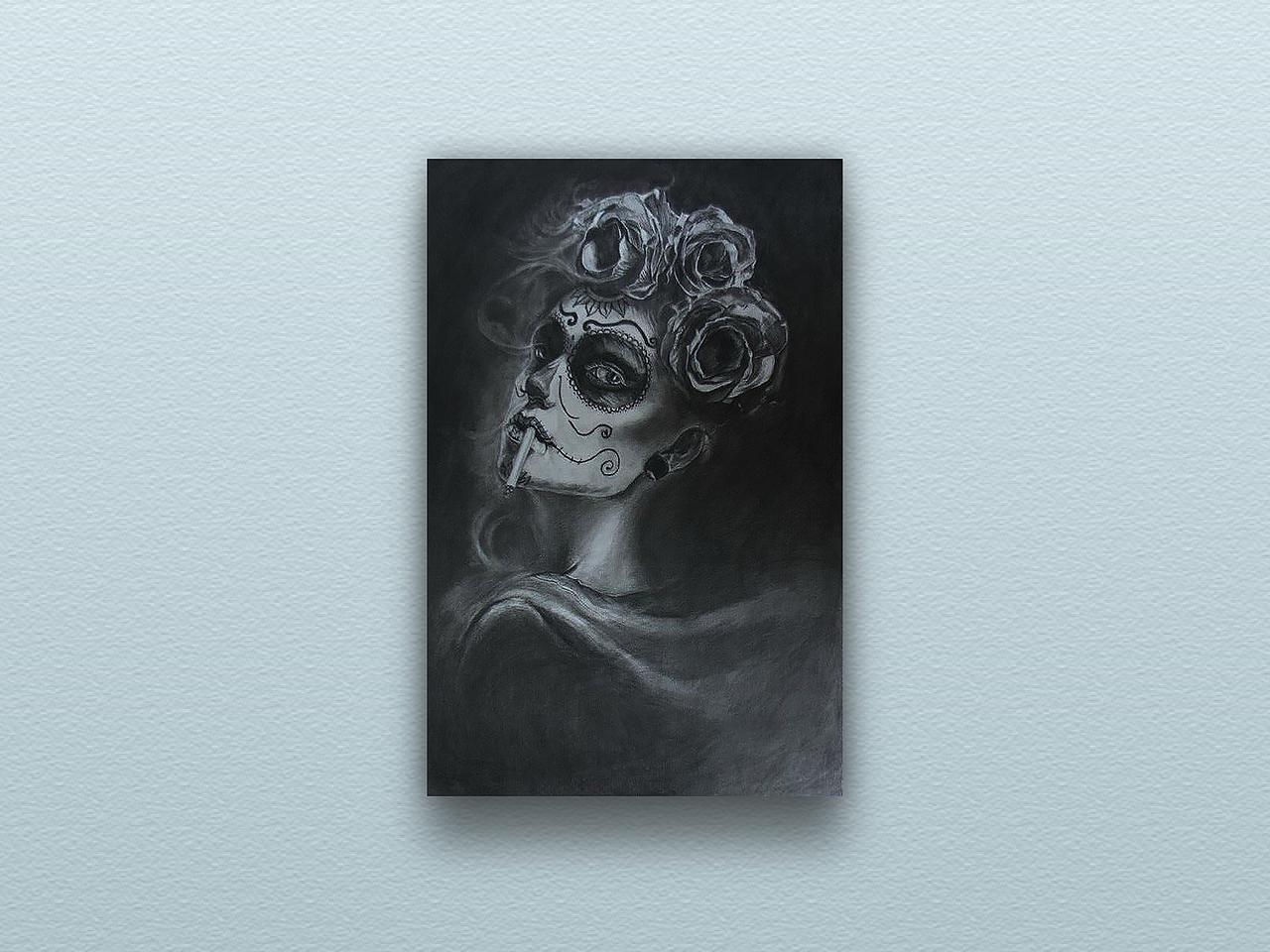 手绘素描手绘禁烟