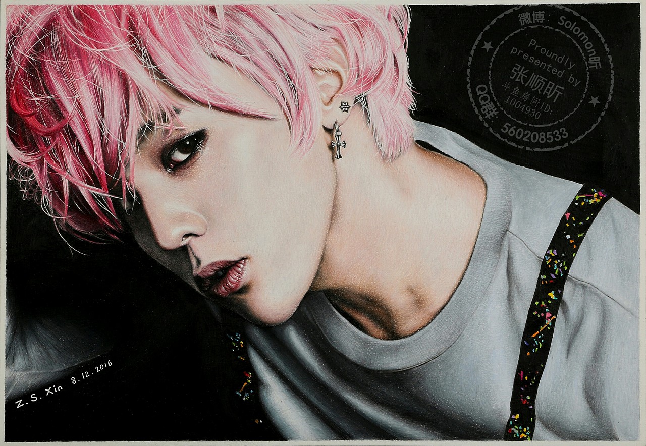 彩铅手绘权志龙