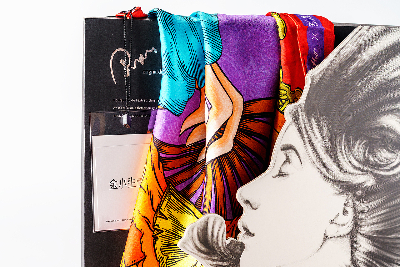 原创 | 必胜客×金小生联名款丝巾（图ZMTIxMjY5Njc2） - 商业插画 - 站酷设计师金小生原创素材 - 站酷ZCOOL