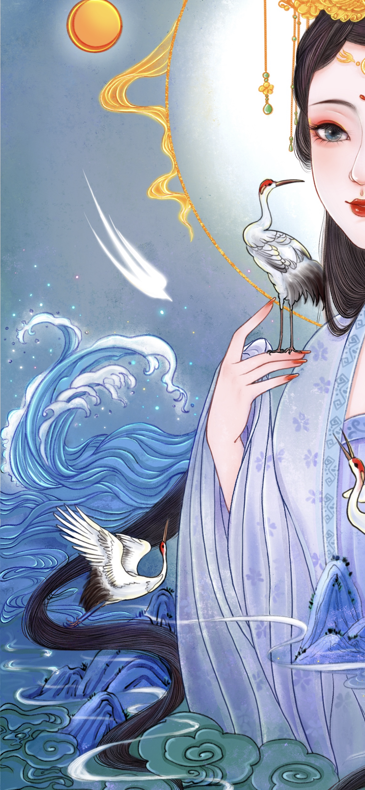 原创古风插画《语鹤》（图ZMzA2ODA4OTAw） - 创作习作 - 站酷设计师雨汐_lz原创素材 - 站酷ZCOOL
