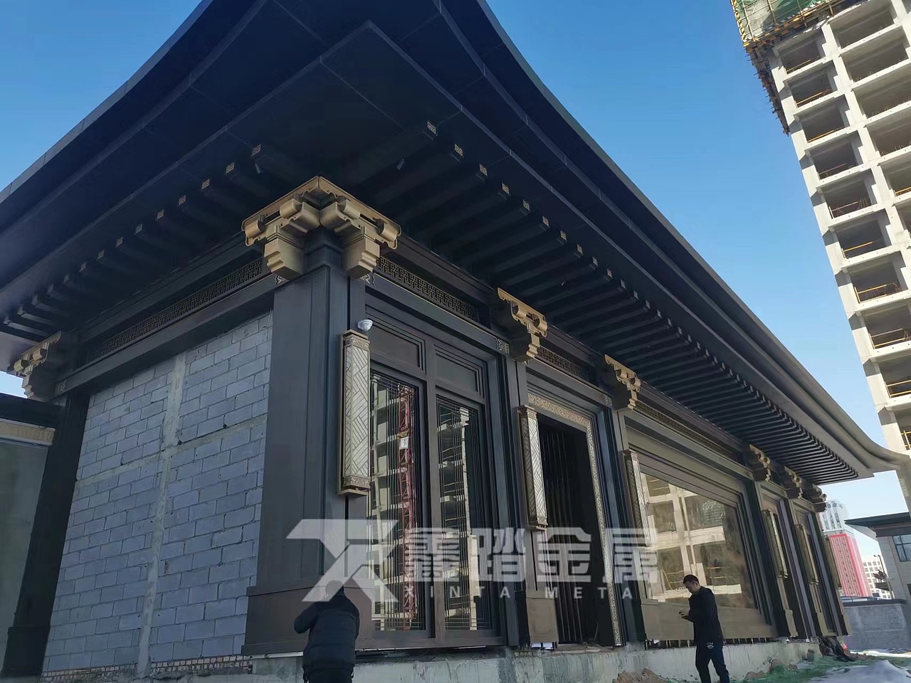 中式售楼部门楼 景观廊架金属整装工程 实景案例图片