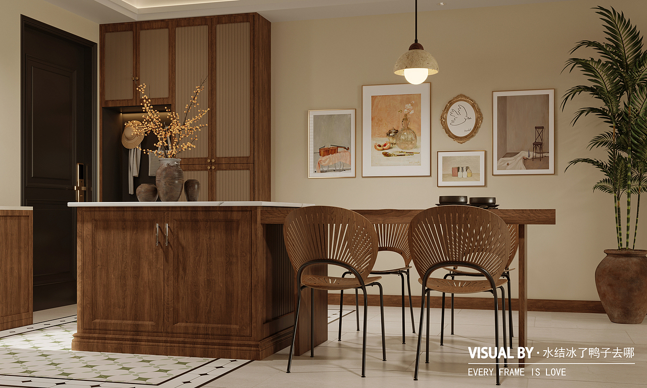 复古风家装效果图（图ZMzM0NzU4ODcy） - 家装设计 - 站酷设计师水结冰了鸭子去哪原创素材 - 站酷ZCOOL