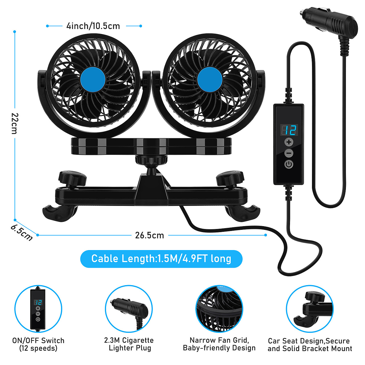 车载风扇 亚马逊主图 A+