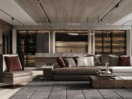 金色+棕色公寓設(shè)計 既舒適又愜意（個人主頁-ZNTMxNjAzMjg=） - 家裝設(shè)計 - 站酷設(shè)計師洪丹丹123and原創(chuàng)素材 - 站酷ZCOOL