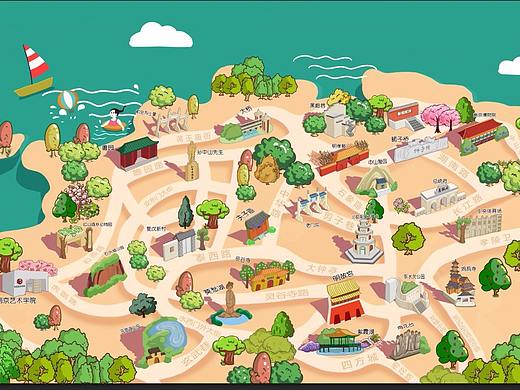 卡通手绘地图