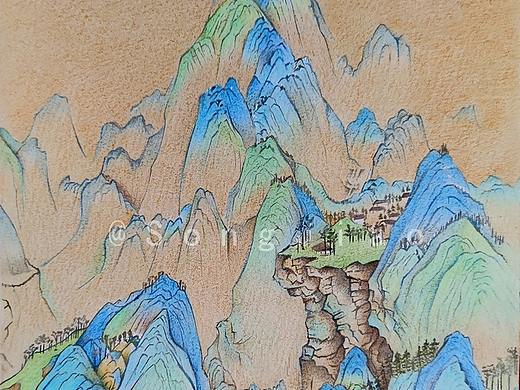 彩铅-致敬 【千里江山图】