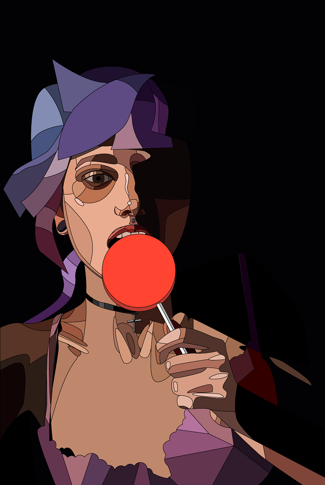 吃棒棒糖的小姑娘