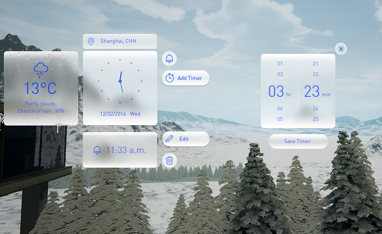 vr桌面天气预报时钟