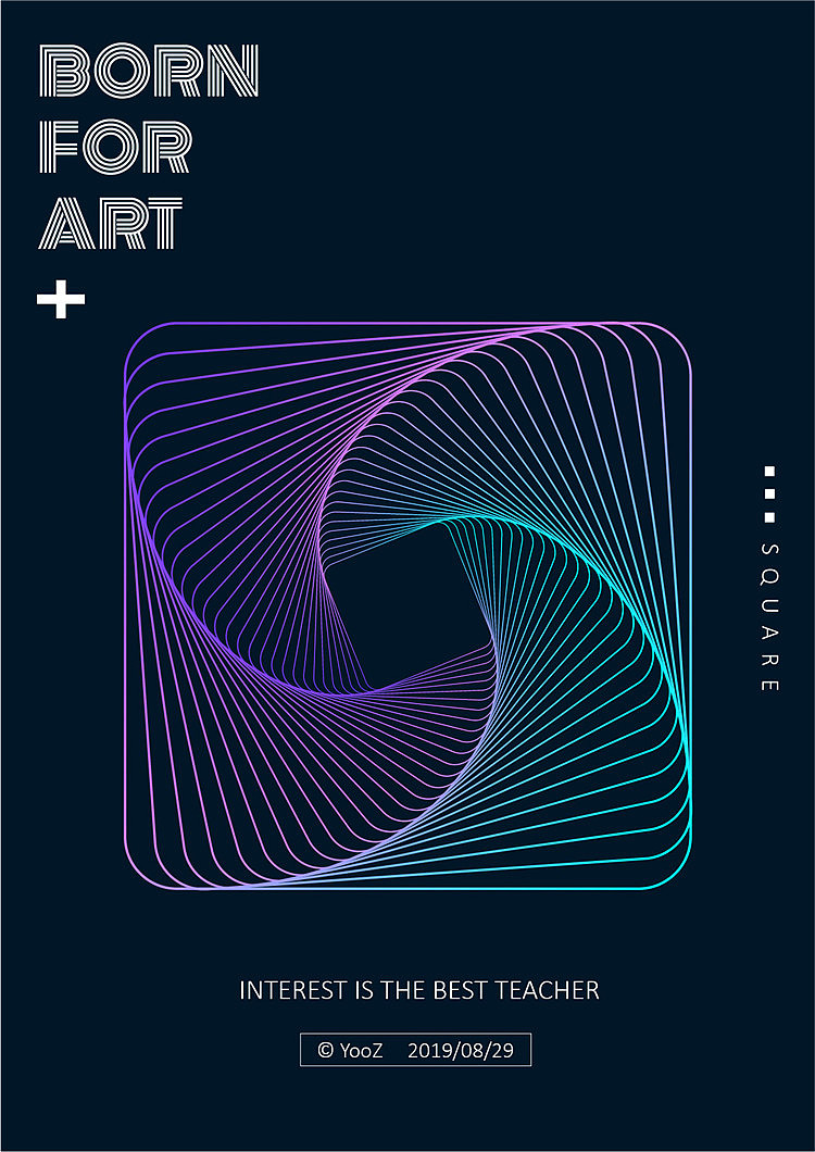【日常練習】AI漸變線條海報設(shè)計（圖ZMTc0MzY0MzI4） - 海報 - 站酷設(shè)計師Yoo柳一一原創(chuàng)素材 - 站酷ZCOOL